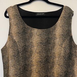 Jones New York Black and Tan Sleeveless dress
